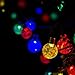 Y-ZONE Outdoor Solar Powered Crystal Ball String Lights 21ft 30 LED 8 Modes Multi Color Waterproof Decorative Christmas Fairy Globe Lighting for Indoor Party Garden Tree Fence Patio Wedding Decoration