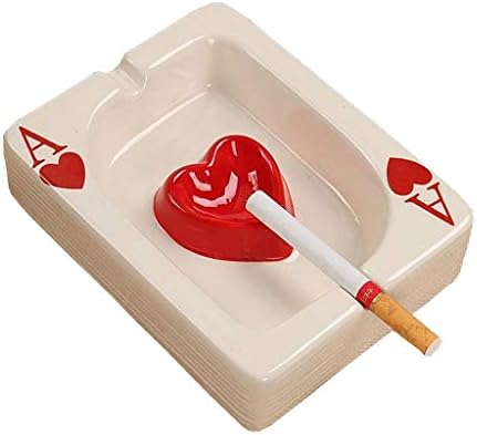 MSchunou Creative Playing Card Design Cute Ashtray, Mini Small Ashtray, Home Office Suitable For Men And Women (13.5 * 10.5 * 3.5cm) (Color : B)