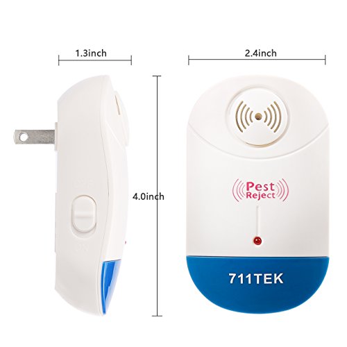 711TEK Pest Repellent,ZS1033 Pest Repeller Indoor Plug in for Insect - Ants,Roaches,Bugs,Fleas,Mosquitoes,Spiders (4 Packs) - Thumbnail 3