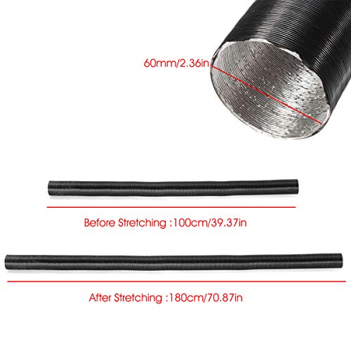 TANCHEN 2.36" Heater Duct Hot and Cold Air Ducting for Diesel Heater Webasto Dometic - Thumbnail 6