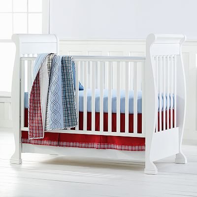 Plaids and Stripes Boys Khaki Plaids Crib Sheet
