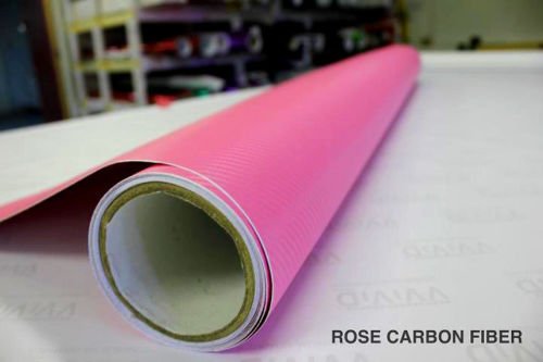 VVIVID XPO Pink Carbon Fiber Car Wrap Vinyl Roll with Air Release Technology (1ft x 5ft)