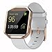 Henoda for Fitbit Blaze Bands Leather Small Strap Smart Fitness Watch Band Women Men (A White Band and Rose Gold Frame, Small)