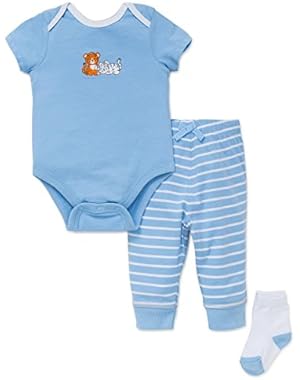 Cute Baby Tigers Short Sleeved Bodysuit with Knit Pants and Socks