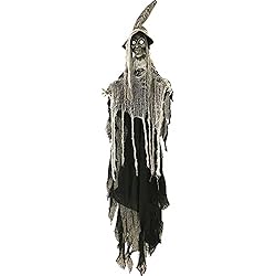 Haunted Hill Farm 5.2 ft. Hanging Witch with Button