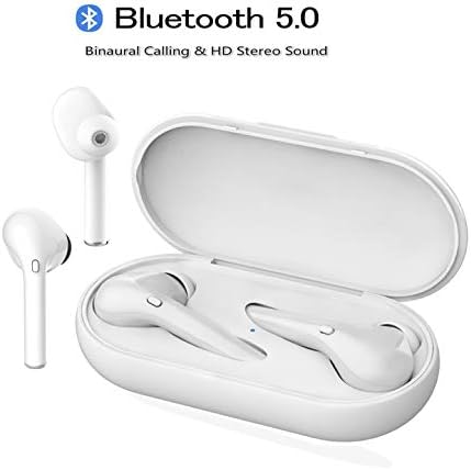 Wireless Earbuds, Bluetooth 5.0 True Wireless Stereo Earphones Mini Cordless Headphones 20H Playtime Noise Cancelling Handsfree Built-in Mic Portable Charging Case