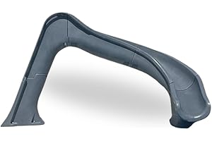 Global Pool Products Side Winder Inground Swimming Pool Water Slide Deck Mounted Right Curve Turn Grey GPPSSW-Grey-R
