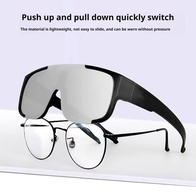 Approved Solar Eclipse Glasses, Fit-Over Oversize Overlapping for Prescription Glasses, ISO 12312-2:2015 Certified, CE EPI Cat II