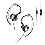 Sports Earhook Headphones In Ear Headphones workout headphones Waterproof Earphone Stereo 3.5mm Jack Headphone with Mic for Running Gym Jogging Earphones for iPod iPhone Samsung(Black)