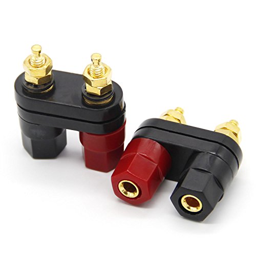 Wiwaplex 10Pcs Gold plated Insulated Terminal Binding Post Power Amplifier Dual 2-way Banana Plug Jack - Thumbnail 2