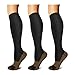 CHARMKING Copper Compression Socks (3 Pairs), 15-20 mmHg is Best Athletic & Medical for Men & Women, Running, Flight, Travel, Nurses - Boost Performance, Blood Circulation & Recovery (L/XL, Black) primary