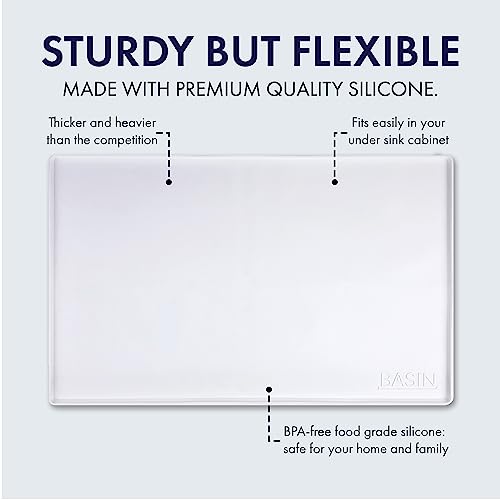 BASIN Heavy Duty Under Sink Mat The Original Silicone Under Sink