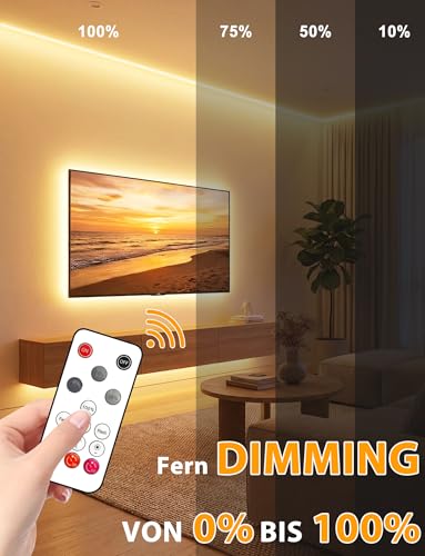 Lamomo COB LED Strip Light 3M, Warm White Led Tape Lights for Bedroom with Remote, 3000K Dimmable Flexible Waterproof Silicone Neon Rope Backlight for Cabinet, TV, CRI90+, 10mm Width, 24V UKCA