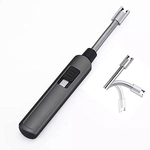 Electronic Gas Hob/Cooker Lighter,Arc Lighter,Electronic Candle Lighter Arc Windproof Flameless USB Rechargeable Lighter Flexible Elbow 360°Rotation for Home,BBQ,Kitchen,Stove,Camping Cigaret (gray)