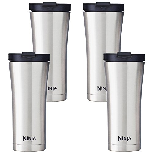 Ninja 16 Oz Stainless Steel Double Walled Hot & Cold Coffee Travel Mug (4 Pack)
