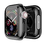 Smiling Case for Apple Watch Series 4 & Series 5 with Buit in TPU Clear Screen Protector 44mm- All Around Protective Case High Definition Clear Ultra-Thin Cover for Apple watch Series 4/5 44mm (black)