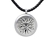 Aromatherapy Essential Oil Diffuser Necklace Jewelry ~ Wear Your Aroma Oils ~ Hypo-Allergenic 316L Surgical Grade Stainless Steel Locket Pendant | 3 Reusable Refill Pads Included | Perfect For Men