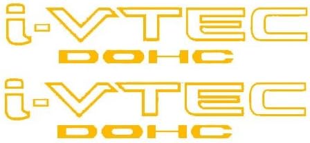 [#82] FLA 2x Yellow i-VTEC DOHC Vinyl Decal Stickers Emblem Honda Acura ivtec