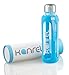 Kanrel Glass Drinking Water Bottle 32 oz with Silicone Sleeve Cover Protector (1 Litre XL) Eco Friendly, Essential Oil & Dishwasher Safe