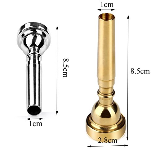 Pakala66 Trumpet Mouthpiece 3C 5C 7C Size Instrument Accessory (3 Pack Gold)