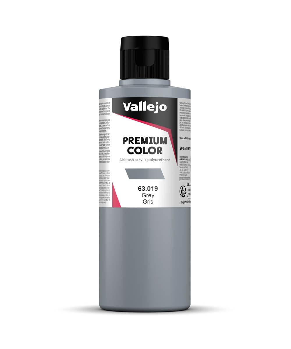 Vallejo AV Premium Color, 200ml, Opaque Grey, Model paint, VAL63019