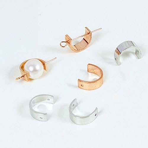 DadaCrafts(TM) 6 Pairs Gold and Silver Half Circles Charms for Jewelry Geometric Earrings Making Supplies
