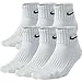 Nike Unisex Performance Cushion Quarter Socks with Bag (6 Pairs)