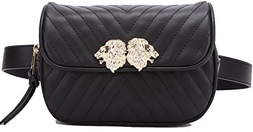 Olyly Fanny Pack for Women Men, Fashion Designer Zipper Closure Travel Sport Waist Fanny Pack Bag (Black_line)