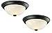 Design House 587519 Traditional 2 Pack 2-Light Indoor Dimmable Ceiling Light with Alabaster Glass for Bedroom Hallway Kitchen Dining Room, Oil Rubbed Bronze