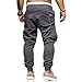 Leadmall Men’s Cargo Harem Pants – Men Regular Fit Pure Color Drawstring Elastic Waist Tapered Trousers with Multi Pocketthumb 3