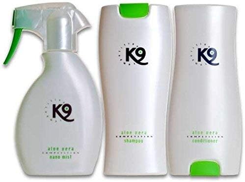 K9 Competition Aloe Vera Dog Shampoo, Conditioner and Nano Mist (300 ml,  300 ml, 250 ml) - BigaMart