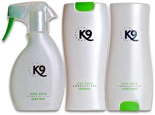 K9 Competition Aloe Vera Dog Shampoo, Conditioner and Nano Mist (300 ml, 300 ml, 250 ml)