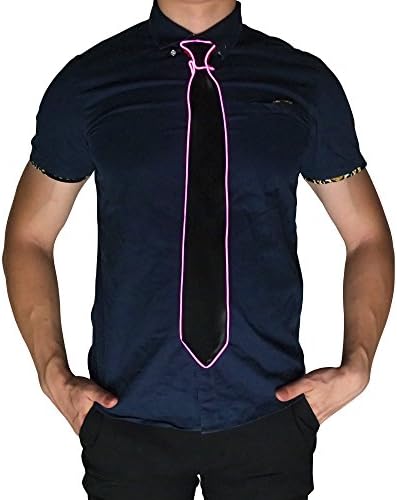 MissFine Men's Novelty LED Necktie as Seen on Today Show, Pink