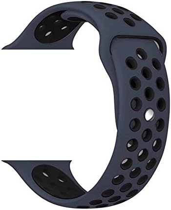 For Apple Watch 38mm Sport Band, ZONEYILA Soft Silicone Quick Release Replacement Strap for Apple Watch Series 1 / Series 2 / Series 3,iWatch Nike+ (Dark Blue / Black 38mm)