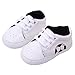 Fairy Season Toddler Prewalker Football Lace Up Sneaker Breathable PU Leather Trainers Shoes (3-6 months, Black)