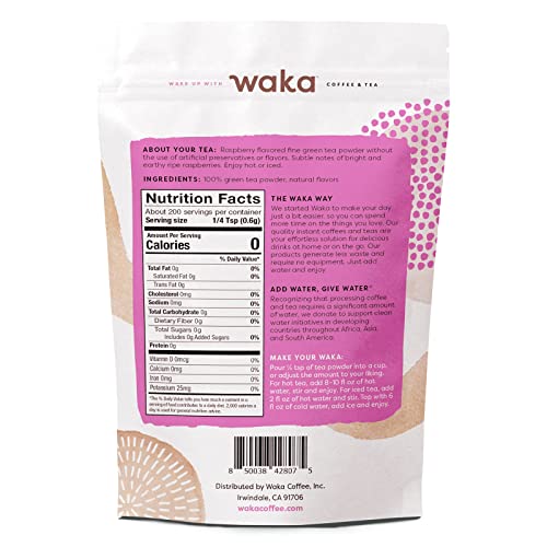 Waka Quality Instant Tea — No Sugar Added & Unsweetened Raspberry