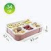 Krama Fresh - Bento Lunch Box Kids 34 Oz, 3 and 4 Compartment, Lunchbox Containers for Boys, Girls, Adults, Teens, Leak-proof Food Storage, Microwave Dishwasher Safe, BPA Free, Set of 2 Pink Blue