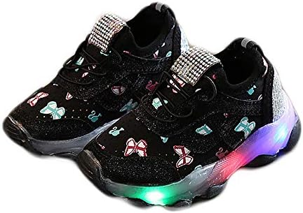 Kids Girls LED Sneakers,Soft Bottom Outdoor Non-Slip Sport Shoes Low Top Running Shoes(Toddler/Little Kid)