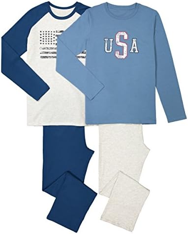 La Redoute Collections Big Boys Pack of 2 Cotton Pyjamas, 10-16 Years Blue Size 12 Years - 59 in.