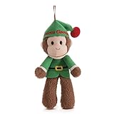 GUND Curious George Holiday Elf Monkey Stuffed Animal Plush Ornament, 7