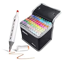 ZSCM Dual Tips Alcohol Based Markers Pens with Case Art Twin Adult Permanent Marker for Drawing, Coloring, Painting and Sketching (80 Colors)