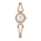 Lvpai Women's Small Round Wrist Watch for Dress Rose Gold Crystals Analog Quartz P105