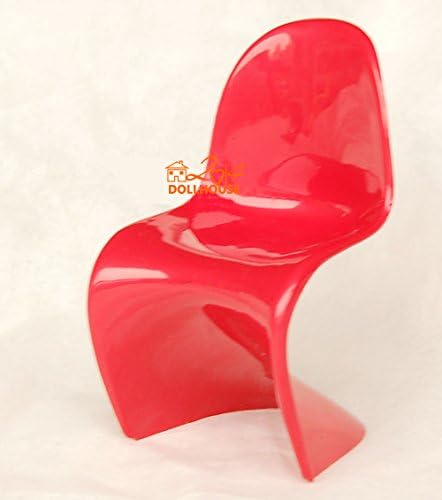 Free Shipping!!1/6 Scale Curve Plastic Panton Chair Red color Dollhouse Miniature For Barbie BJD Blythe DOll