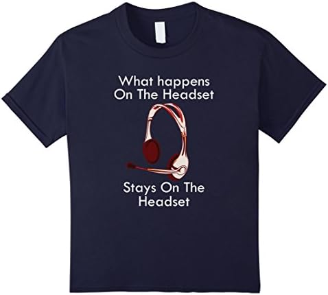 unisex-child What Happens on the Headset Stays on the Headset Shirt Call 6 Navy