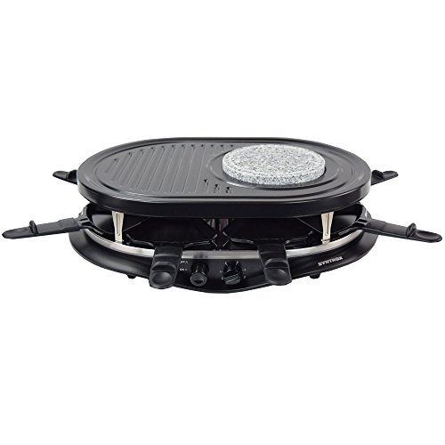 Syntrox Germany 4 in 1 Raclette-Grill-Fondue-Heißer Stein für 8 Personen – Bild 6