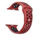 For Apple Watch 42mm Nike Sport Band, ZONEYILA Soft Silicone Quick Release Replacement Strap for Apple Watch Series 1 Series 2,iWatch Nike+ (42mm Medium / Large Black+ Red)