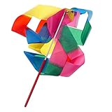 Shxstore Rhythmic Gymnastics Ribbon for Kids, Dancing Streamers, Colored Flame