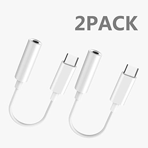 Type C to 3.5mm Headphone Audio Jack Adapter,JANYONE USB-C to 3.5mm Female Aux Microphone Connector Cable for Motorola Moto Z, Le 2 / Le Pro 3 and Other Type C Devices. (2pack) (2PACK)