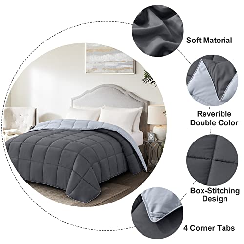Homelike Moment Twin Lightweight Comforter Gray All Season Down Alternative Bed Comforter