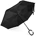 EEZ-Y Reverse Inverted Windproof Umbrella - Upside Down Umbrellas with C-Shaped Handle for Women and Men - Double Layer Inside Out Folding Umbrella